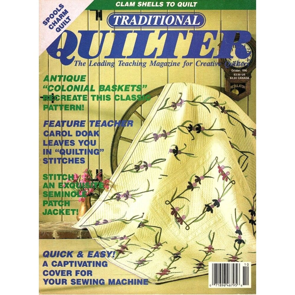 Traditional Quilter Magazine October 1990 Quilt Patterns Spool Charm Quilt